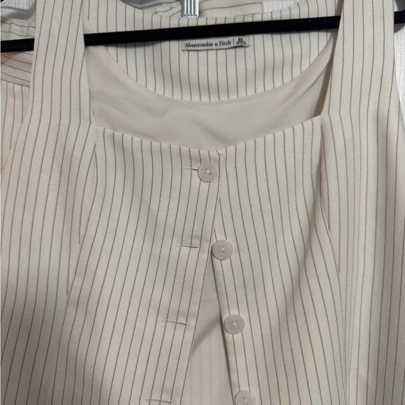 A&F Cream Pintripe Vest (Part of Set) - Picture 2 of 3